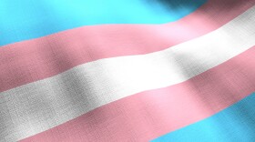 Transgender pride rainbow waving flag