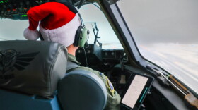 Alaska Air National Guard 1st. Lt. Skyler Caldwell, a co-pilot with the 144th Airlift Squadron, lands the C-17 Globemaster III in Bethel, Alaska, in support of Operation Santa, Nov. 15, 2023. Operation Santa Claus is the AKNG’s yearly community outreach program that provides gifts and Christmas cheer to children in remote communities across the state. (U.S. Army National Guard photo by Sgt. Marc Marmeto).