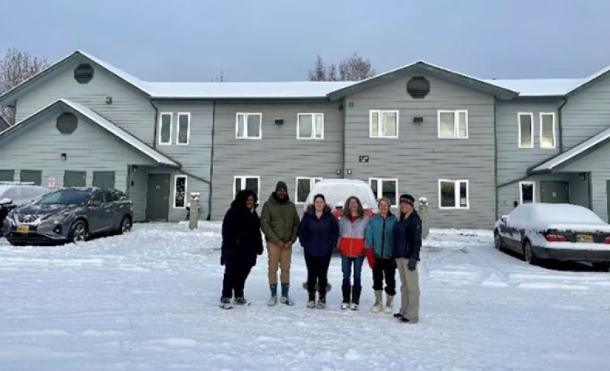 Tony Reames with the Energy Department’s Office of State and Community Energy Programs, tours a facility that Fairbanks Neighborhood Housing Services works with to provide housing qualifying residents in the city.