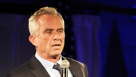 FILE- Robert F. Kennedy Jr. speaks during a campaign event, Tuesday, Nov. 14, 2023, in Columbia, S.C.