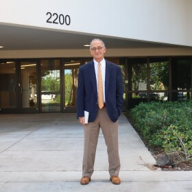 Judge Steve Leifman in front of the Miami Center for Mental Health and Recovery