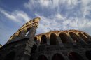 FILE- A view of the Arena in Verona, Italy, Friday, June 25, 2021. After three consecutive Winter Games in Asia, plus the 2010 edition in Vancouver, the 2026 Olympics will mark a return to Europe and the Alps. The 2026 Games will be the most widespread Olympics ever, with venues spread out over 22,000 square kilometers (nearly 10,000 square miles) over a vast swath of northern Italy — from the regions of Lombardy and Veneto to the provinces of Trento and Bolzano.