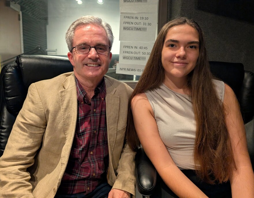 Eric Williams, Champions for Learning President and CEO; and Lindsay Lydon, Champions for Learning alumna and a 2024 graduate of Florida Gulf Coast University.