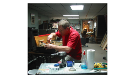 Pictured here is Peter Hayes working on Stevie Wonder's Clavinets.