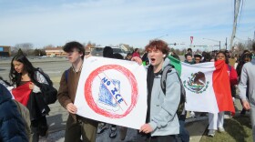 Students protest ICE outside of Lakota East High School