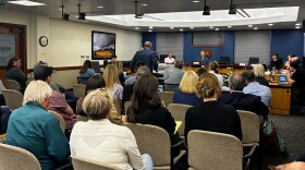 A resident comments during a Park City Planning Commission public hearing for a Park City Mountain lift upgrade proposal.