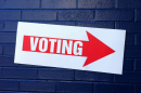 A voting sign.