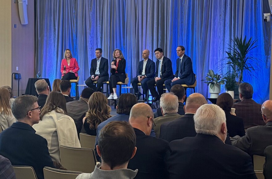 Industry and education leaders joined a panel at Elanco recently.