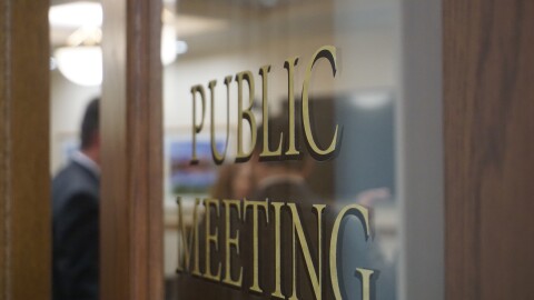 A door to a committee room in the Capitol Extension