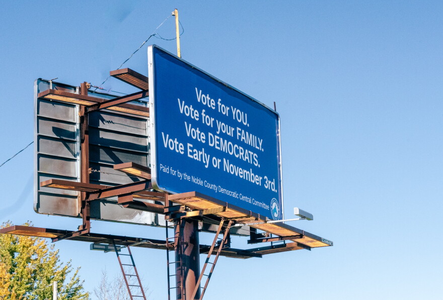 Noble County's democratic party rented billboard space ahead of the November midterms. Rather than boost a particular candidate, the billboards focus on the party's message.