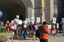 Unionized workers rally outside the University of Missouri’s Memorial Union on September 3, 2026.