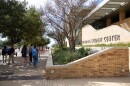 Students walk past the Memorial Student Center on the Texas A&M University campus in College Station on Nov. 13, 2025