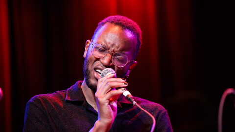Vocalist Michael Mayo performs for workshop participants at 2026 Jazz Port Townsend.