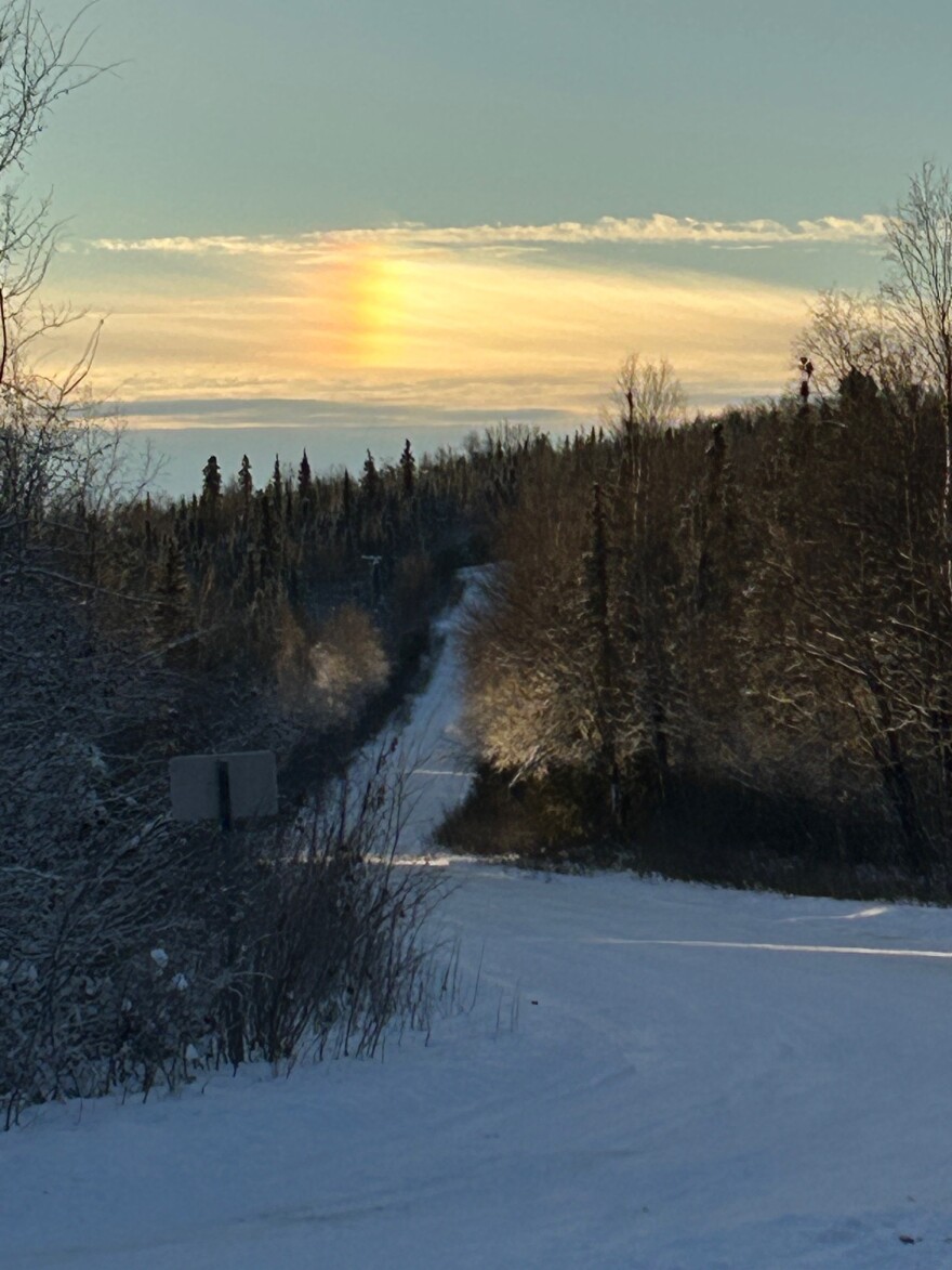 Sun dog viewed from north of Fairbanks in December 2025.