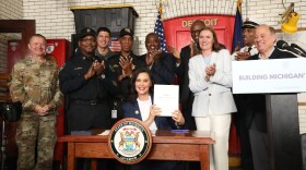 Governor Gretchen Whitmer finalizes the Fiscal Year 2025 state budget at a Detroit firehouse.