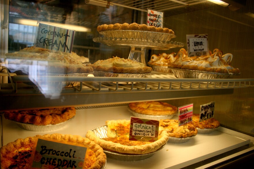 Sweets and savories on display at Chicago's Hoosier Mama Pie Co., part of the city's burgeoning pie scene.