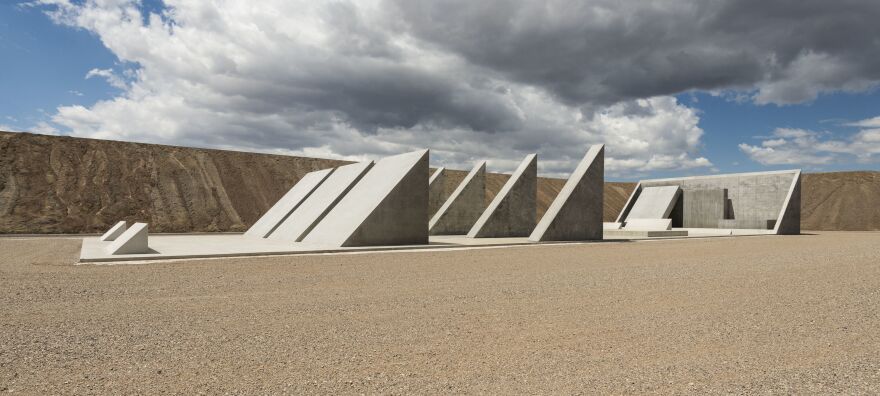 A view of a section of Michael Heizer's <em>City</em>