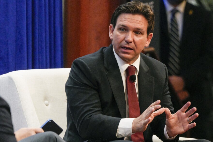 Republican presidential candidate Florida Gov. Ron DeSantis speaks at the Heritage Foundation, Friday, Oct. 27, 2023, as part of the Mandate for Leadership Series in Washington. The Florida Legislature will return to the Capitol for a special session Monday, Nov. 6, that will allow lawmakers to express their support for Israel, while giving DeSantis some talking points as he campaigns for president.