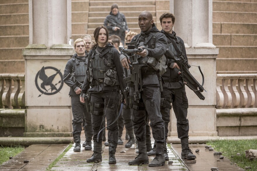 A scene from <em>The Hunger Games: Mockingjay Part 2</em> takes place in the fictional capital city Panem, which was filmed in Berlin.