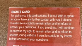 A "Know Your Rights" card, which CCSM distributes widely.