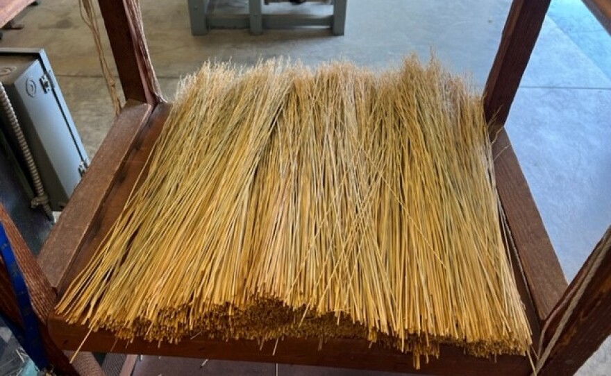 A pound of Broomcorn bristles is used in each broom