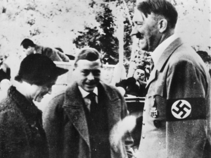 The Duke and Duchess of Windsor meet Adolf Hitler in Germany in 1937.