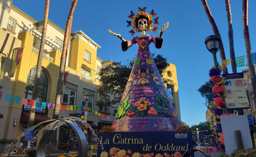 La Catrina de Oakland statue in the Fruitvale Transit Village
