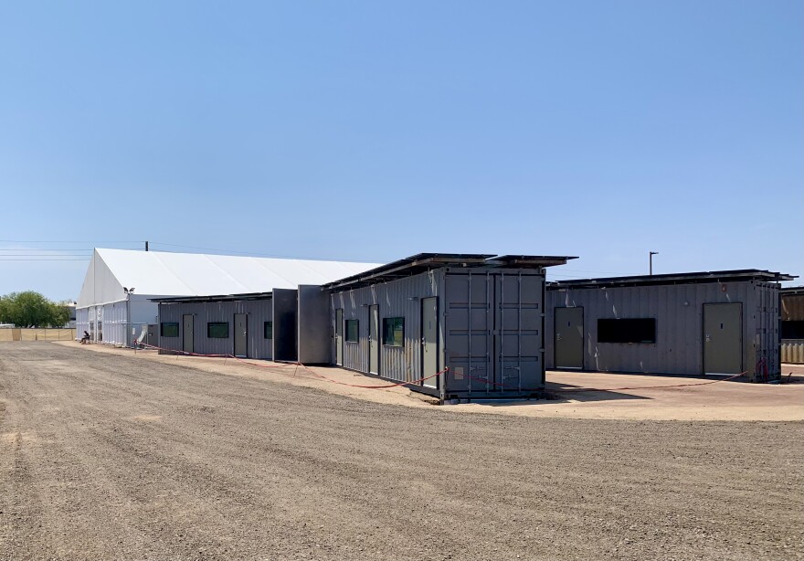 Temporary structures at Phoenix's new 71st Avenue shelter site can house about 140 people while construction continues on the permanent shelter.
