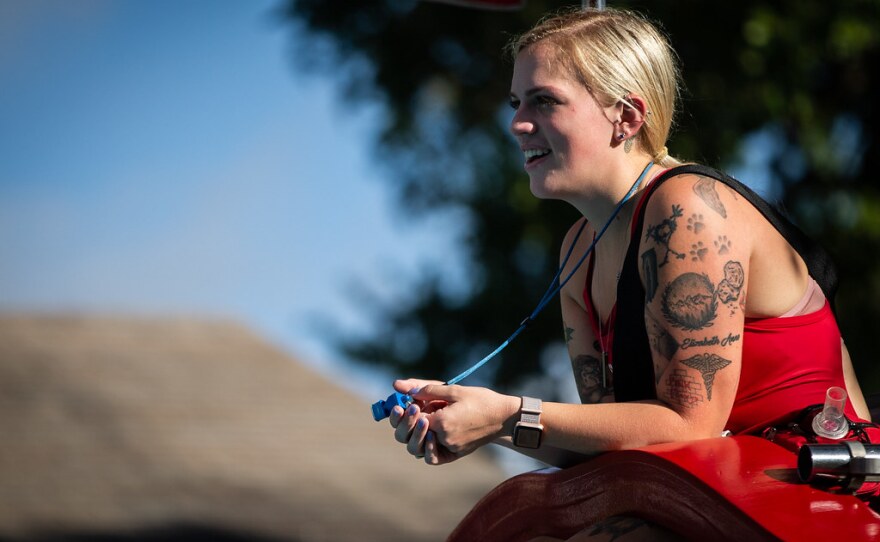 Lifeguard Katie Mallet on duty at Big Stacy Pool
