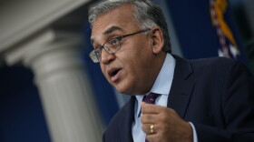 White House COVID-19 Response Coordinator Dr. Ashish Jha speaks during the daily press briefing at the White House Dec. 15, 2022 in Washington, DC. (Drew Angerer/Getty Images)