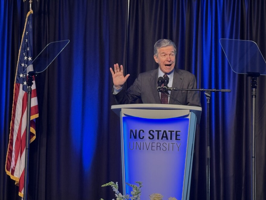 Gov. Roy Cooper speaks at the N.C. Democratic Party's annual Unity Dinner on Saturday, July 26, at N.C. State University's Talley Student Union. Cooper, a Democrat, seemed to confirm a widely expected run for the U.S. Senate seat currently held by Sen. Thom Tillis, a Republican.