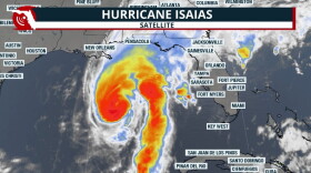 Satellite image of Cat 3 Hurricane Isaias at 2 p.m. Eastern Time.