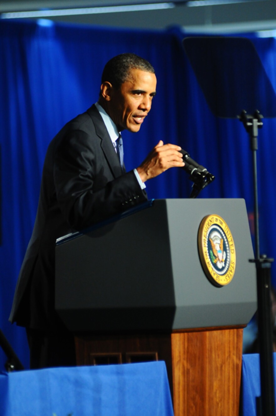 President Obama speaks at Cree Inc. in Durham