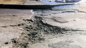A Tulsa pot-hole at 6th and Columbia Place.