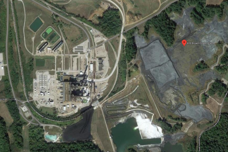 A bird's eye view of the A.B. Brown Power Plant.