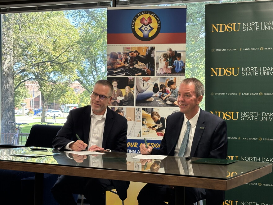 Fargo Public Schools Superintendent Dr. Cory Steiner, and North Dakota State University President Dr. Marshall Stewart.