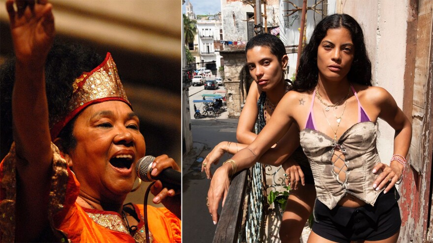Legendary Colombian artist Totó la Momposina (left) and French-Cuban sister duo Ibeyi.