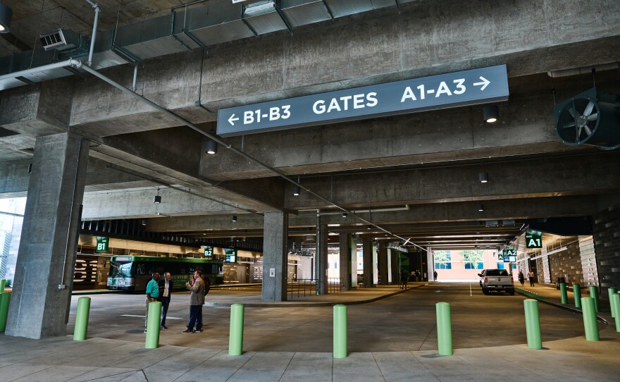 The new Raleigh Union Bus Station Facility (aka “RUS Bus”) has 6 gates in downtown Raleigh, NC.