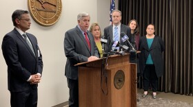 Missouri Gov. Mike Parson announces the state's first case of COVID-19 in St. Louis County on March 8, 2020.