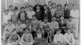 Long before he was president, Lyndon Johnson taught in Cotulla, Texas. He is pictured here with students in 1928.