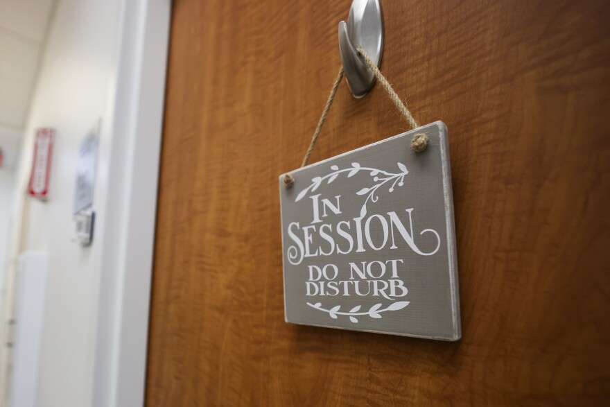 A ‘Do not disturb’ tag is placed on the door of the behavioral healthcare provider Wednesday, Oct. 18, 2023, at Prism Health North Texas.