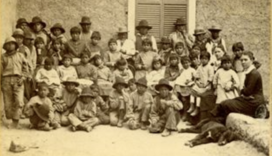 Pueblo children at Albuquerque Indian School, New Mexico
