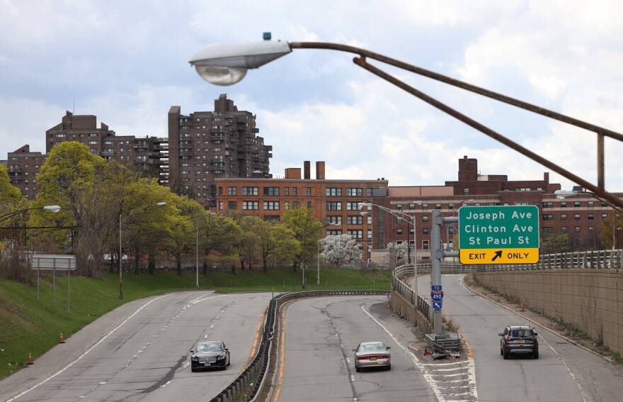 The Inner Loop looking west from North Street to Joseph Avenue in Rochester.