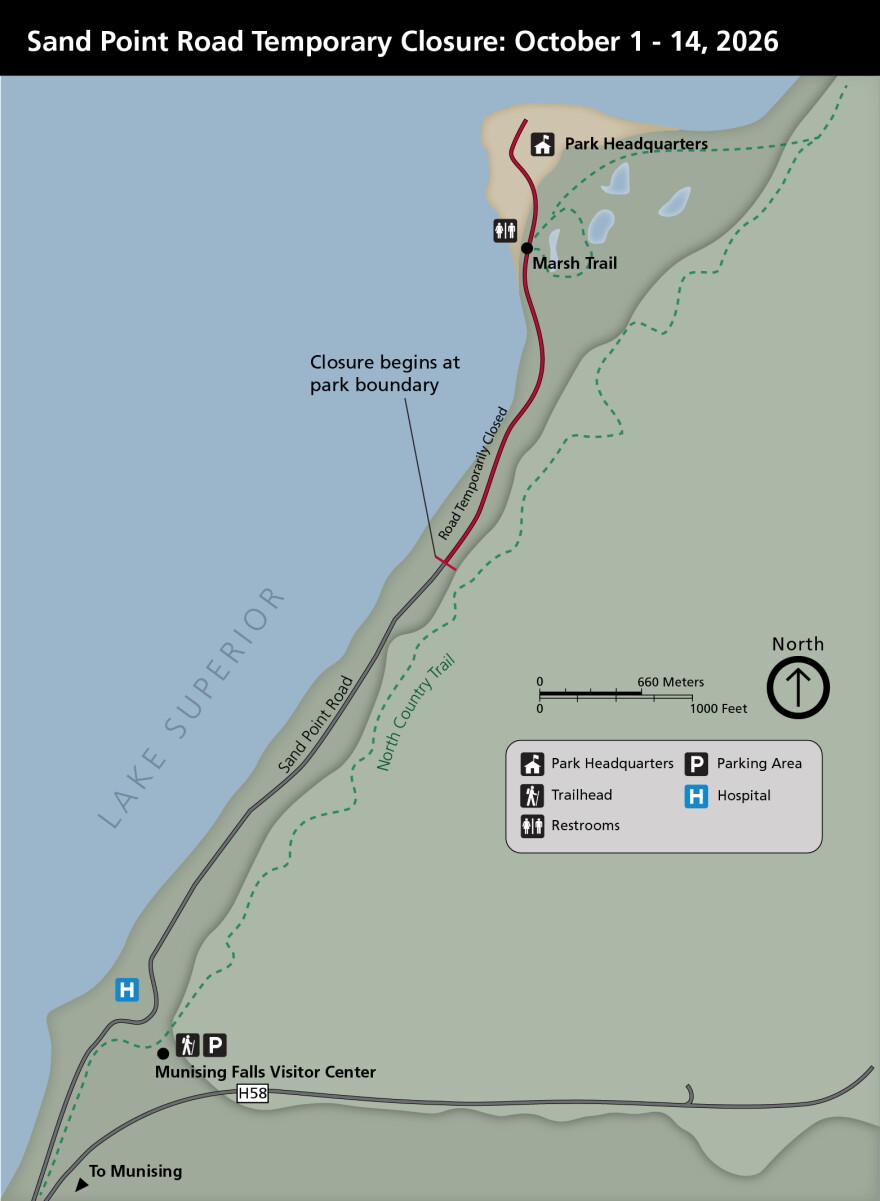 Sand Point Road closure map