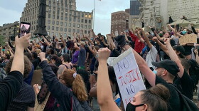 An earlier protest in Indianapolis.