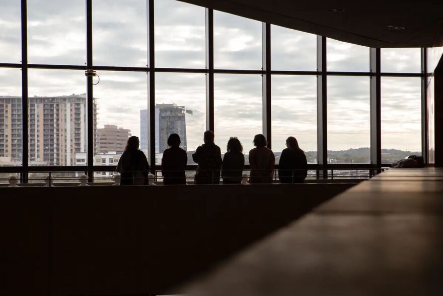  Members of ATXKind meet at Austin City Hall on Nov. 17. 