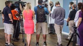 An AstraZeneca COVID-19 vaccine trial was set to start this week on the campus of JFK Medical Center in Atlantis but is now on a "slight pause." Dr. Larry Bush, the vaccine trial's primary principal investigator, recently talked to the press at the facility.