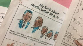 Students in after school programs at GIAC (Greater Ithaca Activity Center) created "books" based on what they learn about Martin Luther King, Jr.