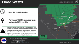 Flood watch area on Sunday