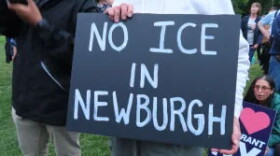 Hundreds gathered at Algonquin Park on July 7, 2026, to protest a potential U.S. Immigration and Customs Enforcement facility in Newburgh, New York.